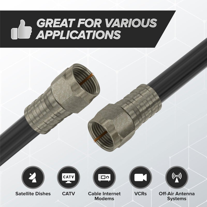 THE CIMPLE CO Coaxial Crimp Connector for RG6 Coaxial Cable. Includes O-Ring and Gel for Weather Proofing Seal, Indoor and Outdoor use. Also Known as a Radial Compression Connector. Pack of 100 - Image 2